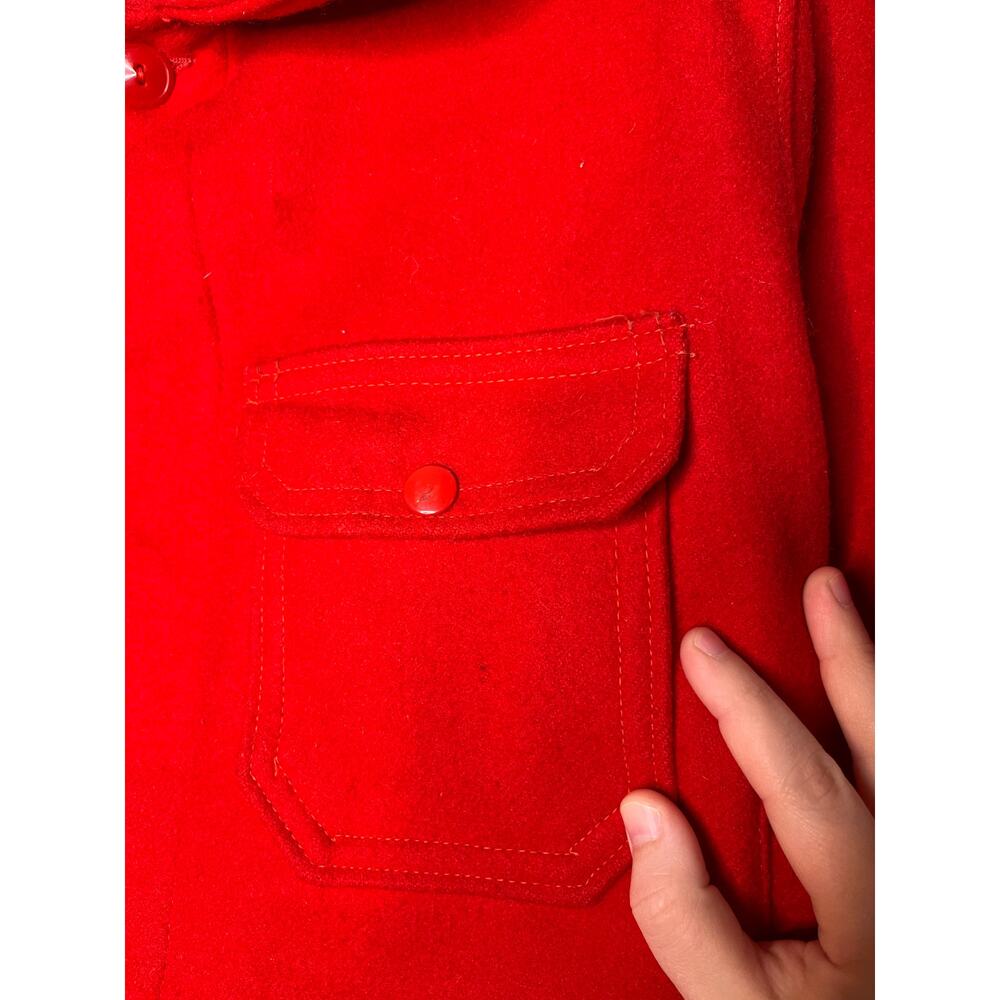 1960s Woolrich Wool Red Mackinaw Hunter Utility Chore Farm Country Jacket 38 L - Picture 5 of 10